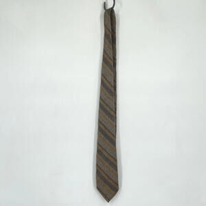 Men's Van Gogh Vintage  Taupe & Blue Wool Striped Tie
